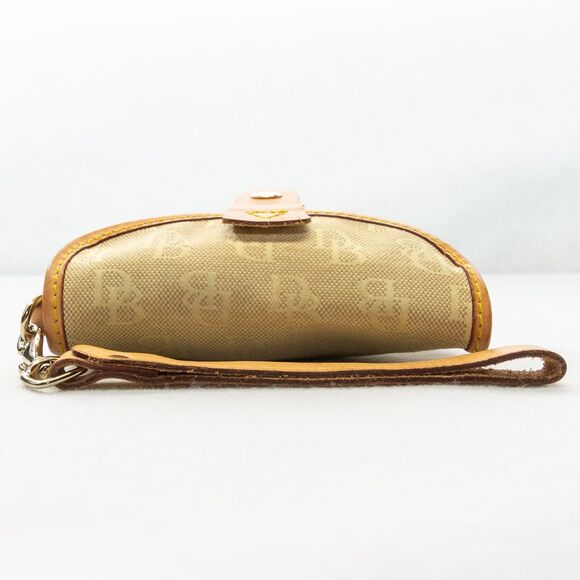 Womens Wristlet Vintage DOONEY & BOURKE Tan Signature Canvas Leather Made in USA - Picture 3 of 11